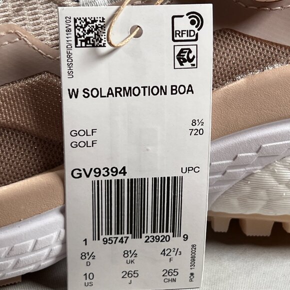 Adidas Solarmotion BOA Golf Spikeless Shoes Womens 10 New White Wonder Quartz - Picture 5 of 15